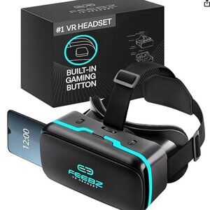 Black VR Headset with Built-in Gaming Button